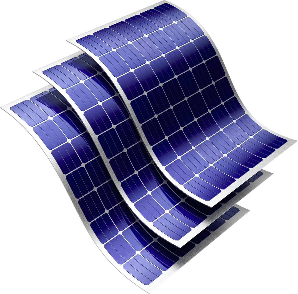 solar panels in 3d render realistic